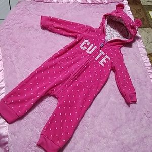 Cute Fleece Footless Winter Romper